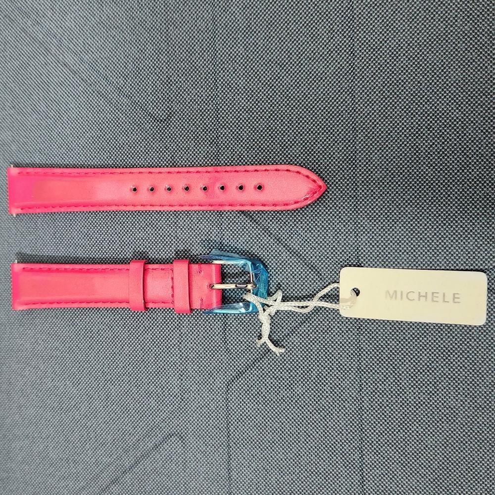 Michele pearl pink patent leather 16mm watch strap